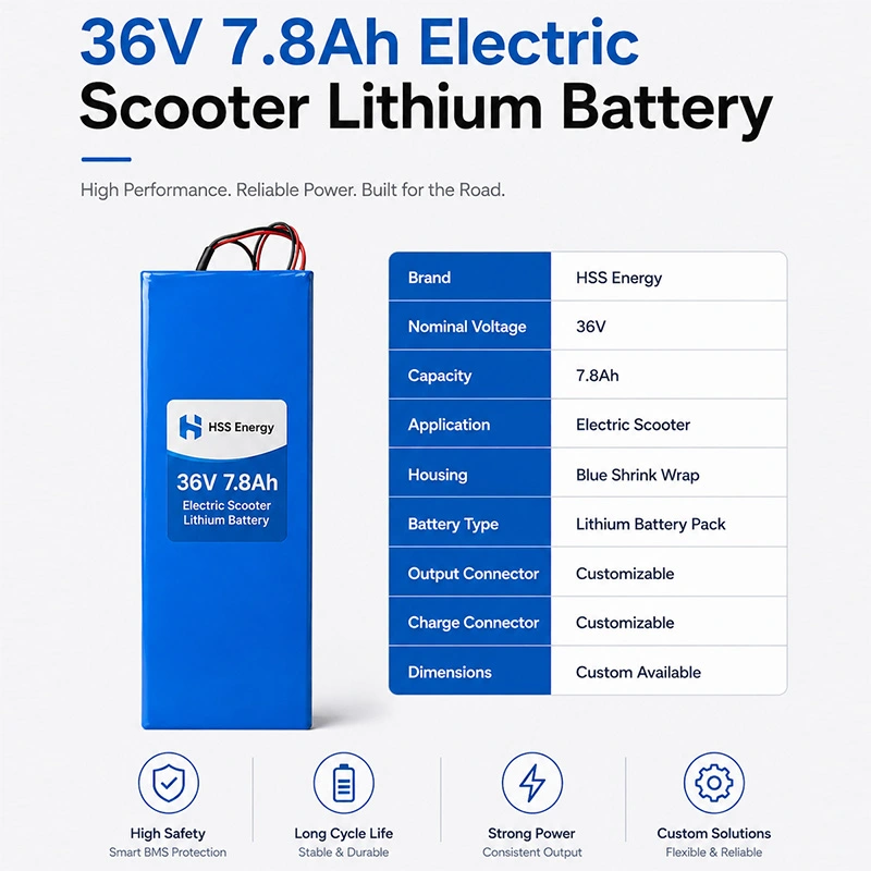 Batteria al litio per scooter elettrico da 36 V 7,8 Ah