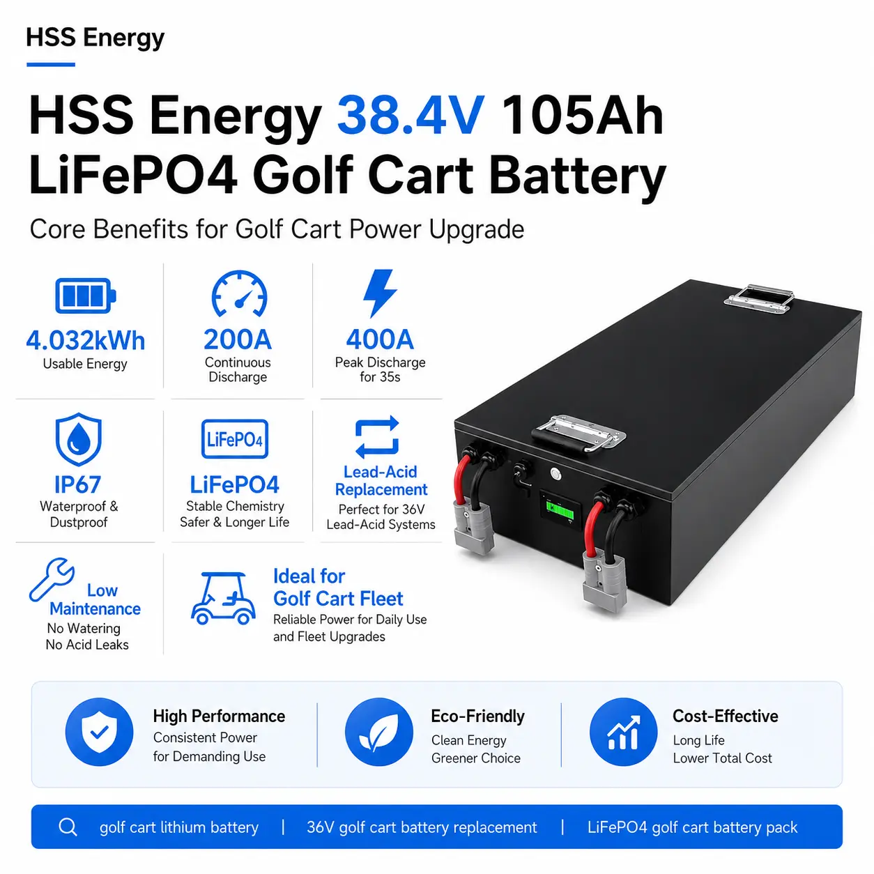 36V 105Ah Golf Cart Lithium Battery